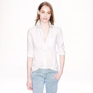 J.Crew Jeweled Peter Pan Oxford Boy Shirt